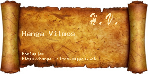 Hanga Vilmos névjegykártya